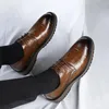 Chaussures décontractées Tendances de mode masculine coréenne oxford cuir noir