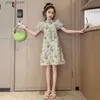 Abiti da ragazza per bambini Dress Dress Girl Summer Style cinese Hanfu Cheongsam Childrens Dress BAMBINO RAGAZZO Princess Adolescente Teenager Short Maniche 12 Anno