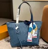 Designers Bag embossing tote bag with logo NEW Women's Luxury Designer denim Handbag Women's Dinner Bag Shoulder Bags Crossbody Bag Purse card holder 12 colour