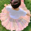 Flickor tutu kjolar tyll sommar kawaii barn baby prinsessa kort kjol barns födelsedagsfest kostymer småbarn flickkläder 240428