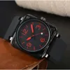 Bell and Ross U1 TOP AAA Man Watch Br Automatyczny ruch mechaniczny Data 0392 Bell Luksusowy wielofunkcyjny pasek gumowy Wodoodporny szafir szwajcarski zegarek Ross Square Wris