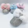 Buty Dollbling luksusowe sztuczne futra pióra Bowknot Piękne baby shower noworodki botki 1. pary Diamentowe skrzydła buty i zestaw opaski na głowę