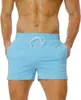 Short masculin mens entraînement transpiration de 3 pouces de coton décontracté fitness coulant avec des poches