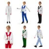 Herrenanzüge formelle Kinderplaidanzug Set 2024 Hochzeit Host Show Party Performace Frühling Herbst Flower Boys Kinder Blazer Weste Hosen Kleidung