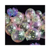 Decorazione per feste 10 pezzi/lotto da 12 pollici UV GLOW GLOW BALLOONS BALLOONS STAR STAR fluorescente Elio luminoso Blacklight Birthday Decorazioni di compleanno Dro Dhdfo