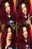 Black 1b Roots ombre Borgonha 99J Lace sintética peruca frontal de dois tons Bug Color Resistente Fiber Afro Kinky Curly para Black WOME4913111