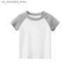 Футболки 2024 Сплошная белая футболка для мальчиков девочки с коротким рукавом детская одежда хлопка летние вершины.