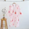 Women's Sleepwear KISBINI Women Nightdress Summer Flower Printed Nightgown Lady Kimono Style Thin Cotton Female Night Gown