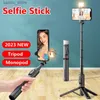 Selfie monopods fangtuosi 2023 yeni kablosuz katlanabilir bluetooth selfie sopa monopod ile bluetooth deklanşör alüminyum alaşım tripod için iPhone y240418