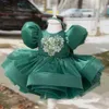 Glitter Green Luxury Lush Girls Ball Party Dresses Puffy Girl Princess Dress Luxurious Birthday First Communion 240416