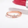 Clusterringe Hoyon Shiny Diamond Style Ring Mode 14K Gold Farbe Zartes zierlicher Frauenschmuck