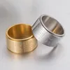 Clusterringe Männer Spinner Ring 12mm Vintage Chinese Herz Sutra graviert Buddhist für Gold Silber Farbe Titanstahl Finger Jewe279y