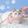 Dog Collars Warm Pet Harness Leash Set Reflective Soft Chest Strap Imitation Hair For Puppy Kitty Vest With Lead