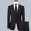 Męskie garnitury butikowe 6xl (marynarki blezer) Suit Fashion Casual Estronape Solid Kolor włoski styl Slim Fit Wedding Set