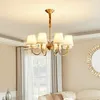 Chandeliers Village Retro Copper Fabric LED Pendant Lamp For Restaurant Bedroom Living Room Villa Hall Home Decor LIght Fixtures