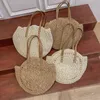 Shoulder Bags Big Round Straw Rattan Totes For Women 2024 Summer Female Beach Simple Travel Purses And Handbags Bohemian