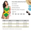 Kobiet w kąpieli kąpielowej Jamajska Flaga Egzotyczna bikini Bikini Swimsuit Niski talia Szybkie suszenie na Hawajs Beach Wear M3