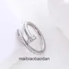 High -End -Designer -Schmuckringe für Frauen Carter New Classic Grade Nagelring für Männer und Frauen 18k Gold Rot farbloser Mode Offener Ring Original 1: 1 mit echtem Logo