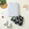 Les vêtements de vêtements Summer Instagram Hit sont destinés aux garçons en Europe et aux États-Unis 1-4 ans Camouflage sans manches camouflage monogrammé camouflag