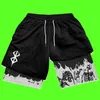 y2k summer men streetwear anime reime high wervize regable gym gym trans pants training fitness pitness track shorts comples 240329