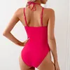 Top bikini da bagno da bagno per donne per donne sexy costume da bagno monopezzo personalità solida cotone confortevole costume da bagno vuoto