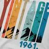 Men's T Shirts 1961 61st Graphic Polyester TShirt Vintage Printing Streetwear Leisure Shirt Men Tee