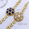 Italian Luxury Design Jewelry Set For Women Party Classic Blue Round Pendant Necklace Earrings Bracelet And Ring 240402