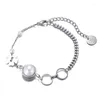 Charm Armbänder Transfer Perlenperle für Frauen Nummer 5 Weiß kubanische Verbindung Armband Designer Bling Charm Girls