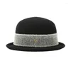 Boinas femininas winter chapéu de peles lã balde 1920s vintage cloche bowler chuch wedding ladies