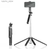 Selfie Monopods 1.8M bezprzewodowe bluetooth selfie Stick 360ROTATATION z lampką wypełniającą kompatybilną z iPhone/Android/GoPro do vloggowania wideo Y240418