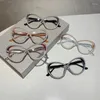 Zonnebrillen Stijl Anti Blue Light Glasses Cat's oog ingelegd met Pearl -vorm Geparteerd plat voor bijeenkomsten