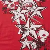 Kvinnors T-skjortor Tube Top Summer Loose Tops Short Sleeve Round Neck Skull Star Print T-shirts Blusar Grunge Clothes Streetwear Y2K