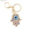 Nyckelringar Lanyards Tillbehör Lucky Charm Fashion Jewelry Trkiye Eye of Evil Amulet Car Key Chain Car Decoration Car Pendant Car Accessories Y240417