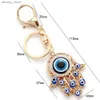 Nyckelringar Lanyards Tillbehör Lucky Charm Fashion Jewelry Trkiye Eye of Evil Amulet Car Key Chain Car Decoration Car Pendant Car Accessories Y240417