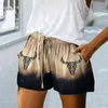 Dames shorts Casual Drawring vrouwen zomer dunne zacht zweet absorberend vintage printen vrouwelijk strand