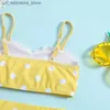 Pezzi da bagno a nuoto per bambini per bambini da bagno da bagno a 2 pezzi Schermo floreali in pizzo Shorts Bikini Set Q240418