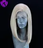 Сторона 60 Blonde Wig 134 Короткие прямые полные кружевные парики для белых женщин.