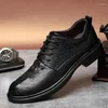 Casual schoenen Spring herfst Male echt leer Oxford Britse stijl Business Stijlvolle heren comfortabel kantoor Adulto