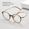 Molduras de óculos de sol 9101 Ultralight 6.9G Coréia do Sul Feather Titanium Oval Small Frame Optical For Men icônico Big Brand Glasses Women