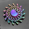 Nyhetsspel Ny Multi Color Gradient Fidget Rotator Creative Flower Rainbow R188 Silent Bearing Hand Rotator Fingertip Gyroscope Decompression Toy Q240418