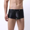 Underbyxor män gay underkläder läderboxare sexiga penispåse boxare shorts sömnbottnar underbundna ropa interiör hombre