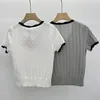 Spring/summer new miu home age reduction bow lace stitching round neck short sleeve knitted T-shirt women