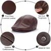 قبعات الكرة القبعات الشتوية الشتوية للرجال القبعات البيسبول الأصلية كلاسيكية سوداء/قهوة حقيقية من جلد البطة مع ثقوب هواء القيادة