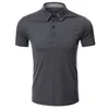 lu Sports Mens Polo Shirt Mens Quick Dry Sweat-wicking Workout Shrits Top Men Workout Short Sleeve ll191122
