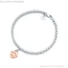 TiffanyJewelry Популярный серебряный 4 -миллиметровый круглые бусины. Сердце высокого качества.