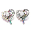 Clasps & Hooks Noosa Plating Dazzling Rhinestone Heart Snap Buttons Fit Diy 18Mm Button Bracelet Necklace Acc Ingredients Supplier Jew Dhs02