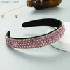 Hårgummiband lyxiga kristallbred pannband för kvinnor flickor huvudband mode hårband kvinnliga tvätt ansikte hårband hoop hår tillbehör y240417