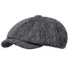 CUAV Berets 2023 Tata Winter Warm Feel Octagonowa czapka męska newsboy kapelusz mężczyzna wełniany berety D24418