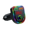 Car P6 Bluetooth Hands-free Car Charger Colorful Atmosphere Lights 3.1A Dual USB Wireless Car MP3 FM Transmitter Fast Charing Car Phone Charger