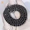 Luxury Factory Price Tennis Chain 3mm 4mm Black Blue-green Moissanite Diamond Necklace Jewelry Fancy Moissanite Tennis Necklace